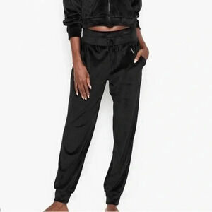 Victoria's Secret Soft Velour Jogger Sweat Pant Black Size Small